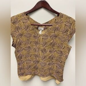 4 for $25 🤎 Liz Claiborne Retro Swirl Print V-Neck Top 🤎 - Large